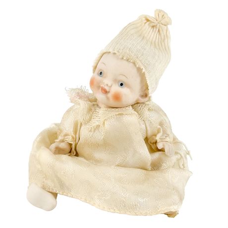 Vintage Bisque Baby Doll with Jointed Limbs & Head