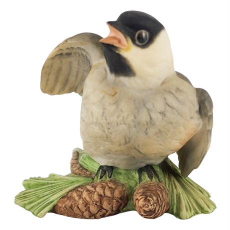 Vintage BOEHM Hand Painted Porcelain Baby Chickadee Figurine