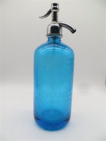 M & S Beverages Blue Seltzer Bottle