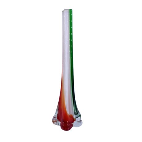 Murano 5-Toed Multicolor Striped Bud Vase