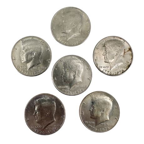 Lot of 5 1776-1976 Kennedy Half Dollars