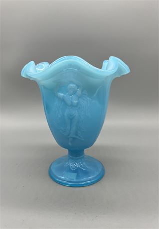 Fenton Peking Blue Dancing Ladies Vase