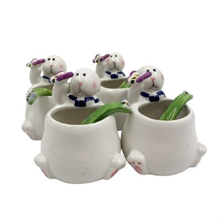 Mercuries Bunny Tea Cup and Spoon Set of 4