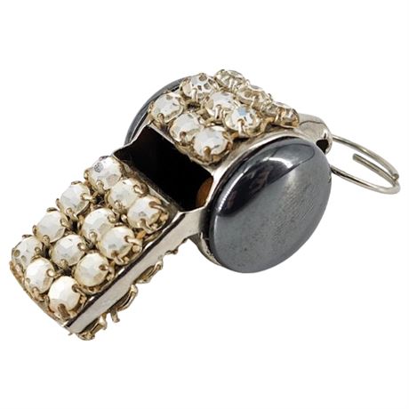 Vintage Rhinestone Encrusted Whistle