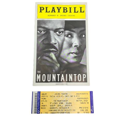 Samuel L. Jackson & Angela Bassett "The Mountaintop" Broadway Playbill