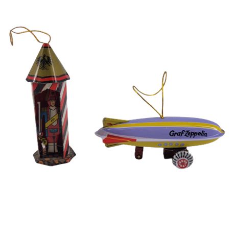 Graf Zeppelin Blimp / Tin Toy Solider Ornaments