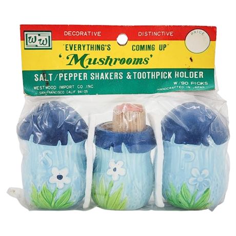 Vintage Westwood Import "Everything's Coming Up Mushrooms" Ceramic Set