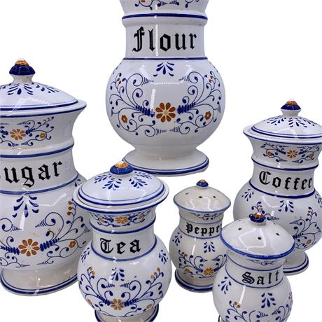 6 pc Vintage Royal Sealy Heritage European Style Canister Set, Japan