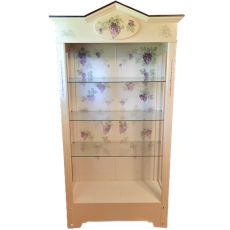 Hand Painted White Display Cabinet
