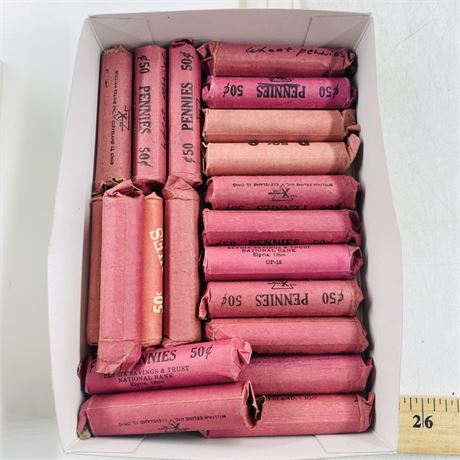 20 Rolls UNSEARCHED Wheat Pennies