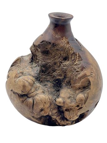 Turned Burlwood Vase - Very Unique Piece