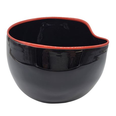 Cyan Design Red Rimmed Black Art Glass Bowl