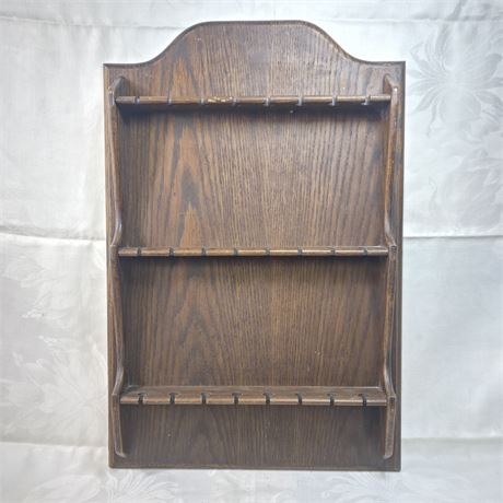 Solid Wood VTG Souvenir Spoon Display