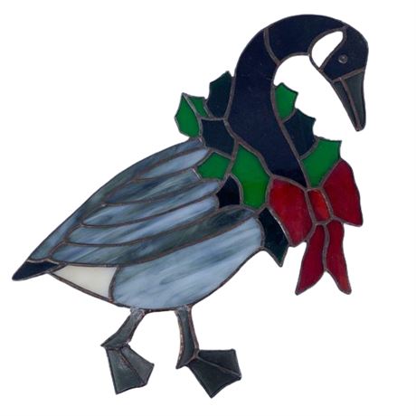 Stained Glass Holiday Goose Decoration