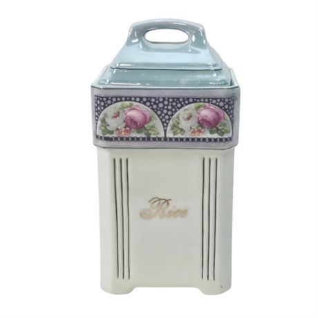 Antique Porcelain Mepoco Rice Cannister