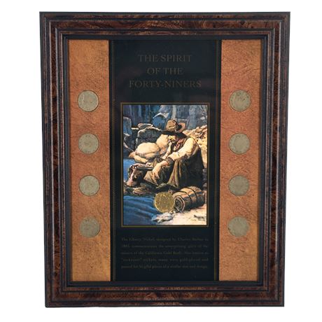 "The Spirit of the Forty-Niners" Liberty Nickel Framed Wall Art