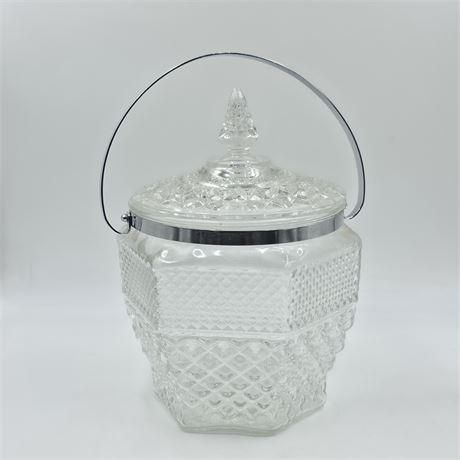 EAPG Glass Ice Bucket with Lid