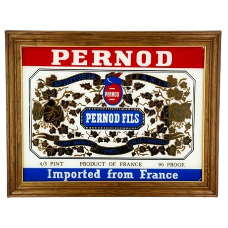 Pernod Fils French Liquor Advertising Mirror