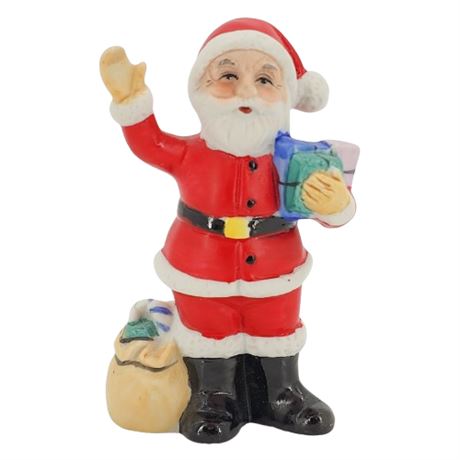 Vintage Hand Painted Porcelain Bisque Santa Claus Figurine