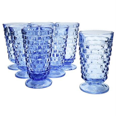 Vintage Colony "Whitehall Light Blue" Mismatched Iced Tea Glasses, Set of 7