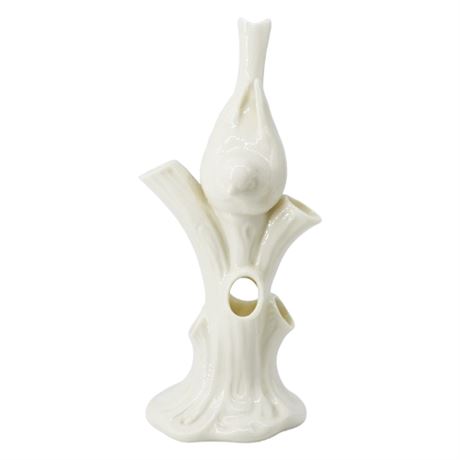 Vintage LENOX 7" Porcelain Bird in Tree Figural Bud Vase