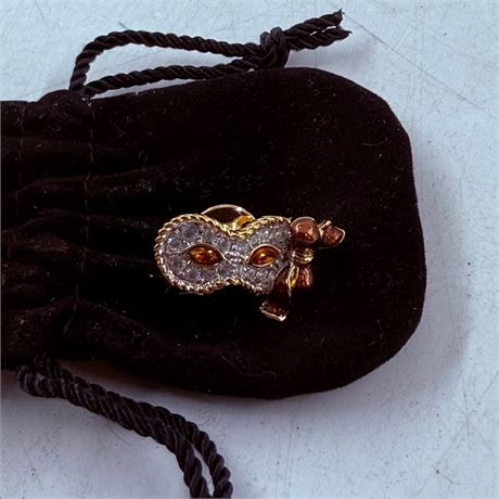 Swarovski Crystal Mask Brooch