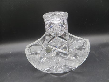Vintage Leaded Crystal Glass Basket