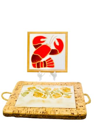 Vtg Ceramic Tile Trivet/Art Pieces - 2