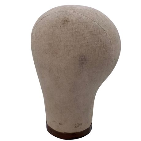 20 1/2” Millinery Haberdashery Hat Making Mold, Head Form