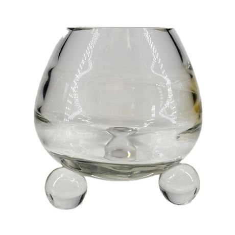 Vintage Tiffin Glass Footed Optic Rose Bowl
