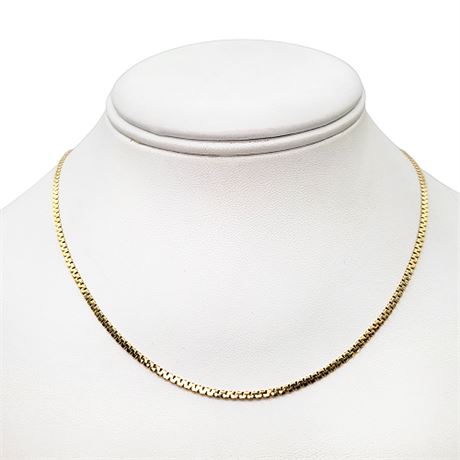 Signed D&B 14K Gold Flat Chain Necklace