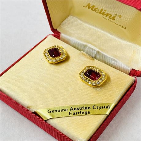 Vintage Austrian Crystal Earrings by Melini
