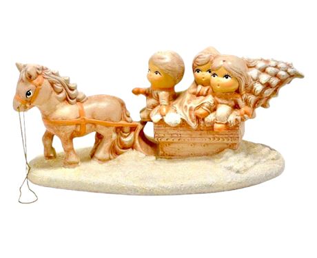 Vtg Bryon Mold Sleigh Ride Musical Figurine