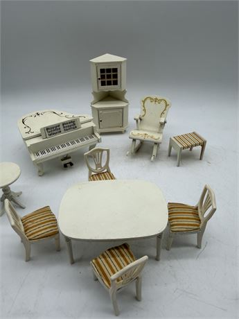 Lundby Doll House Dining Room Set w/Baby Grand Piano