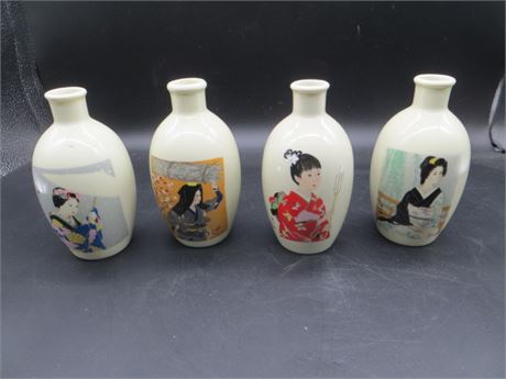4 Vintage Sake Bottles