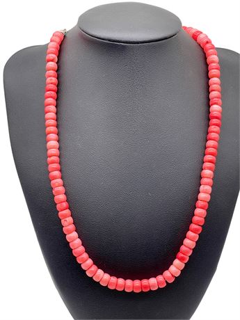 Polished Pink Coral Necklace