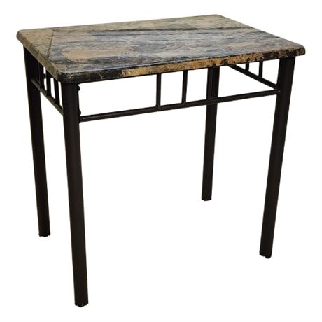Small Faux Marble Top Accent Table