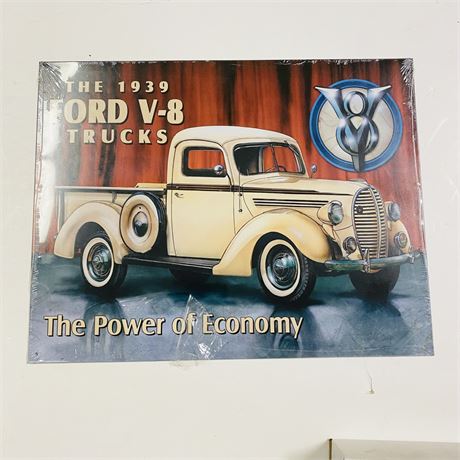 ‘1939 Ford Trucks’ 12.5x16” Retro Metal Sign
