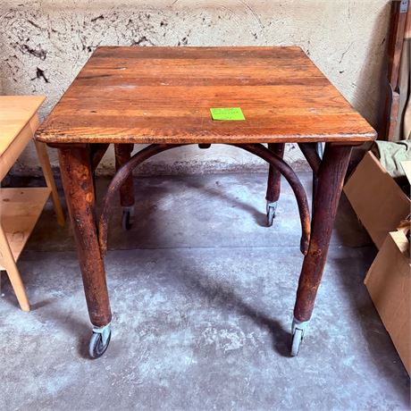 Vintage End Table on Casters