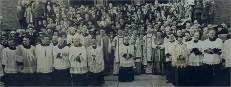 1923 Framed Catholic Church Dedication Photograph of St. Vincent de Paul