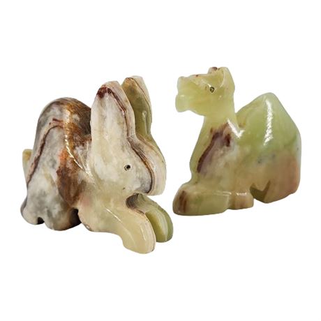 Vintage Carved Onyx Animal Figurines