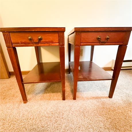 Pair of Vintage Mersman Mahogany Side Tables