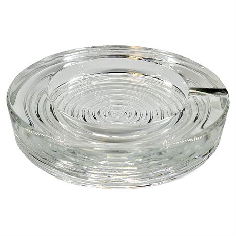 Vintage Anchor Hocking "Manhattan" Weighted Concentric Circles Glass Ashtray