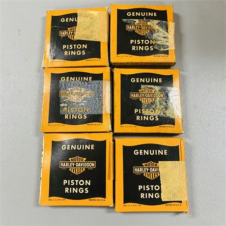 6 NOS WW2 Army Surplus Harley Davidson Piston Rings