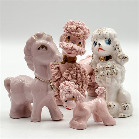 Lot of Four Ceramic Figurines, Pink Pony Club