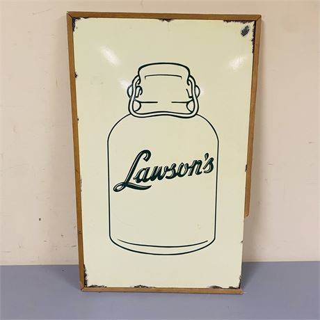 Rare 1950’s Porcelain Lawsons Advertising Sign