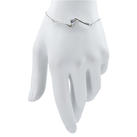 Vtg Sterling Silver CZ Bracelet