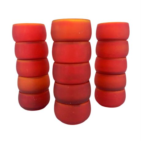 Lot of Red Glass Tea Light Candle Holders