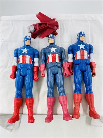 3x 12” Captain America Action Figures