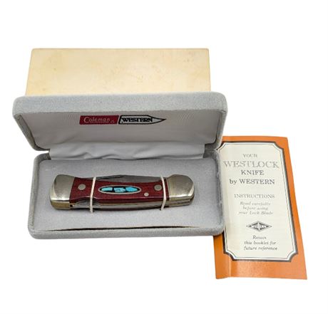 Western Knife, Turquoise Inlay, Coleman